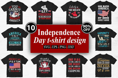 10 Independence Day t-shirt design Bundle-Trendy Pod Best T-Shirt Design Bundle SVG Svgcraft 