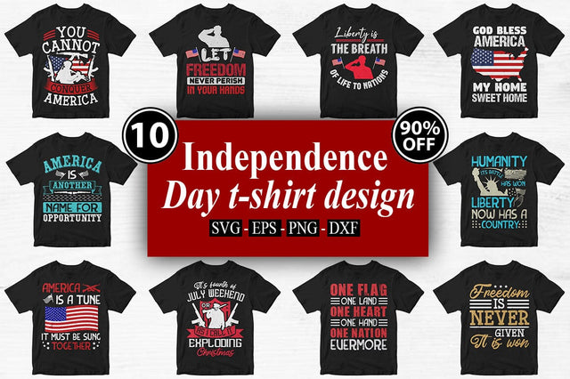 10 Independence Day t-shirt design Bundle-Trendy Pod Best T-Shirt Design Bundle SVG Svgcraft 