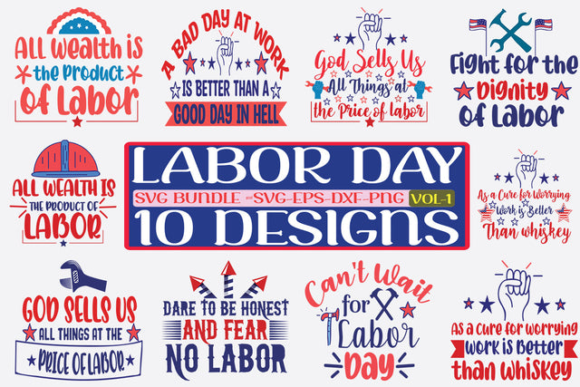 10 Labor Day SVG Bundle Vol-01 SVG thesvgfactory 