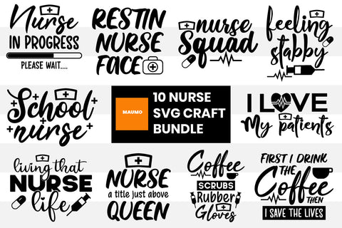 10 Nurse svg quote bundle SVG Maumo Designs 