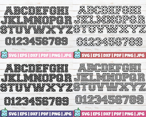 10 Pattern Alphabets And Numbers SVG Bundle SVG MintyMarshmallows 