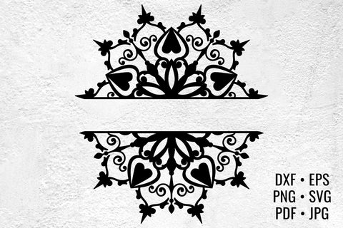 10-point Hearts Mandala Monogram cut files SVG Angel on Empire 