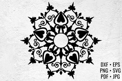 10-point Hearts Mandala Monogram cut files SVG Angel on Empire 