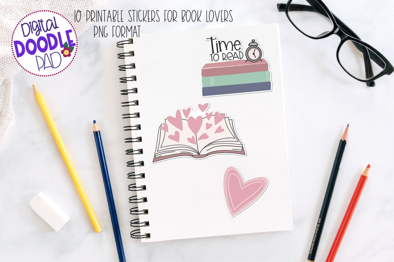 10 Printable Stickers For Book Lovers So Fontsy