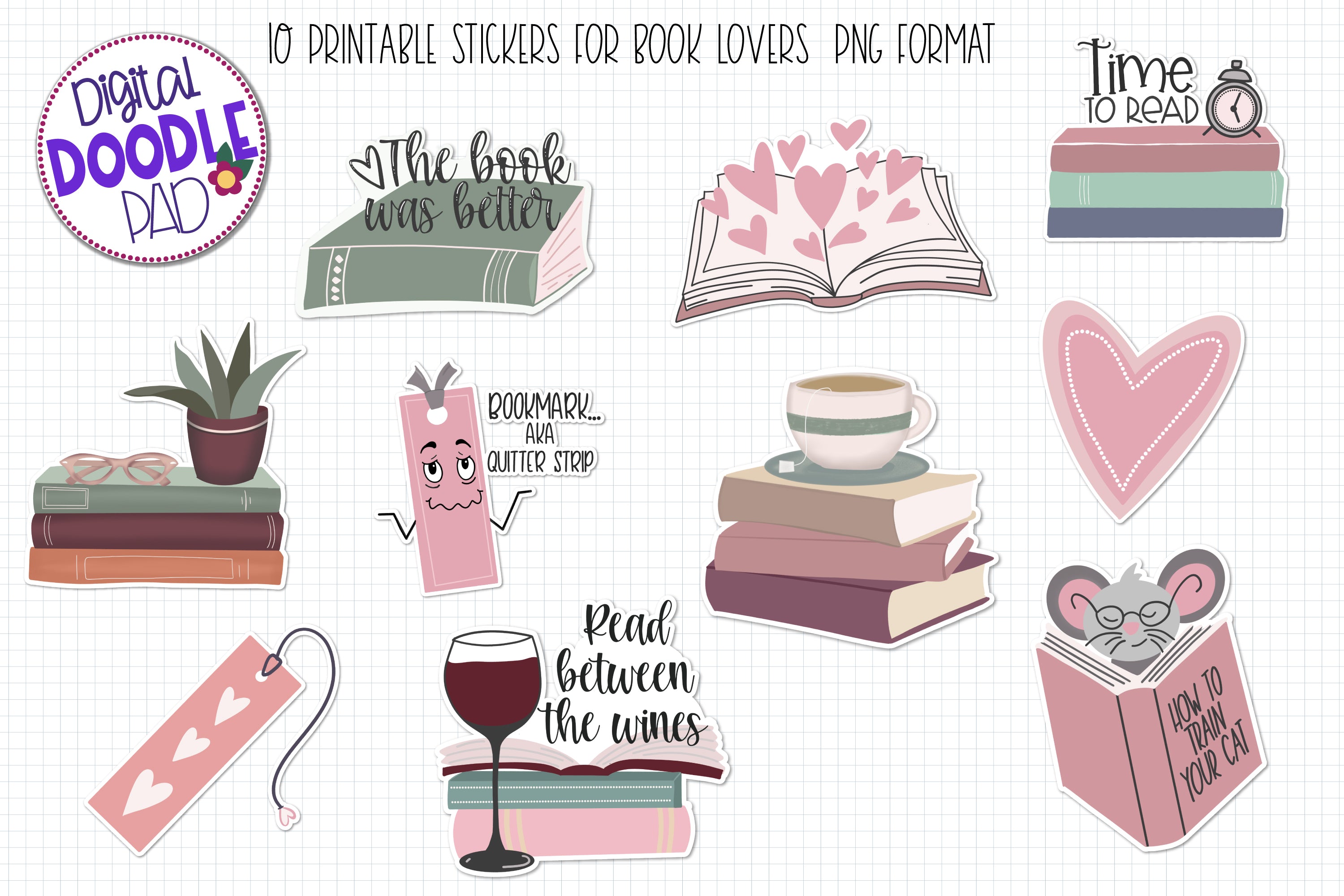 10 Printable Stickers For Book Lovers - So Fontsy