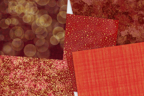 10 Red and Metallic Gold digital papers Digital Pattern Angel on Empire 