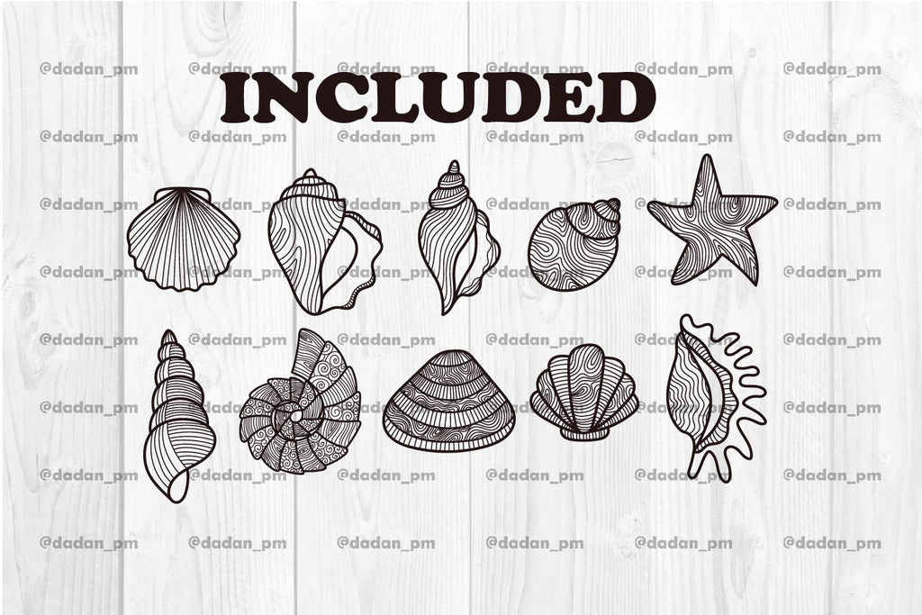 Shell Dxf 10 seashell design svg, dxf, eps, png - So Fontsy