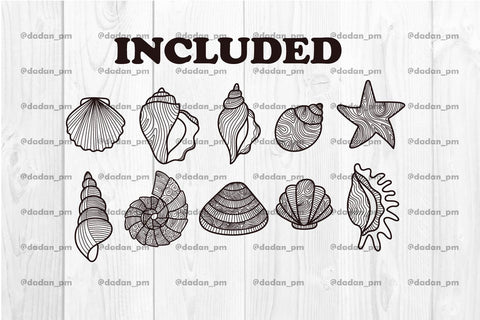 10 seashell design svg, dxf, eps, png SVG dadan_pm 
