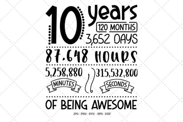 10 Shirt, 10th Birthday Gift, 10 Year Old Birthday, Tenth Birthday, Ten, Girls 10th Birthday, 10 PNG, 10th Birthday Svg SVG SVG Digital Designer 