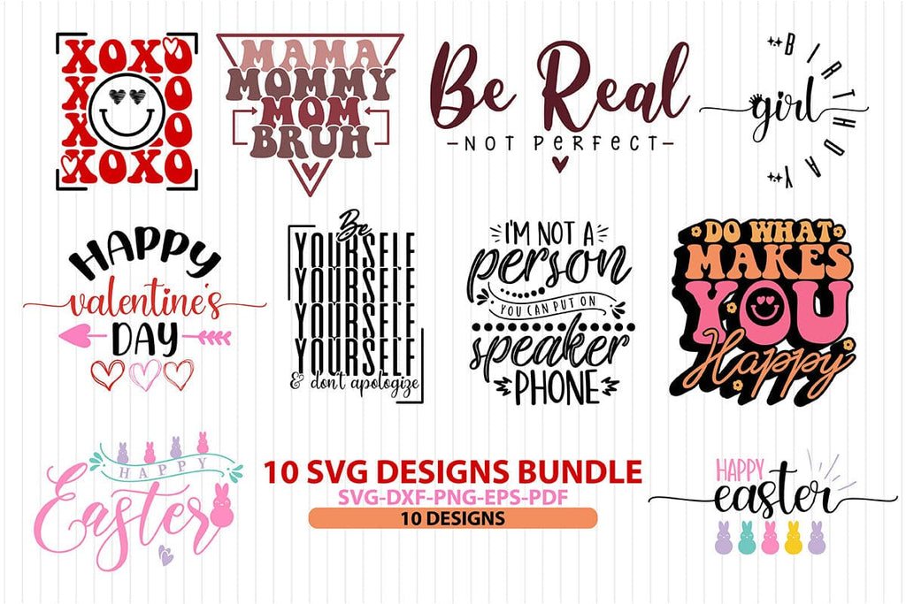 10 Svg Designs Bundle - So Fontsy