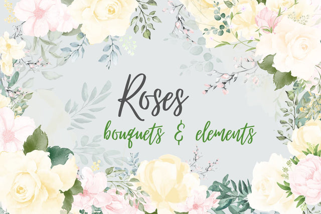 10 White Roses watercolor designs Sublimation SvgOcean 