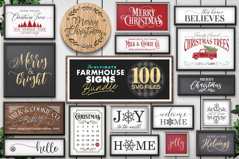 100 Christmas Farmhouse Signs Bundle | SVG BEST SELLER | SVG The Vintage Signs Shop 