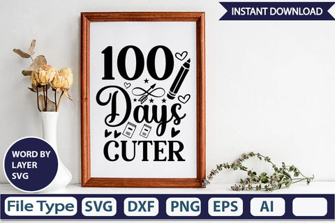 100 Days Cuter SVGs,Quotes and Sayings,Food & Drink,On Sale, Print & Cut SVG DesignPlante 503 