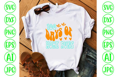 100 Days Of Home Runs Retro SVG SVG Syaman 