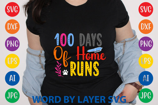 100 Days Of Home Runs, SVG CUT FILE SVG Rafiqul20606 
