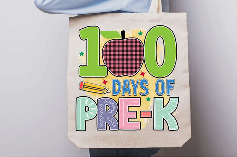 100 days of pre-k Sublimation PNG, 100 Days Of School Sublimation Design Sublimation Regulrcrative 