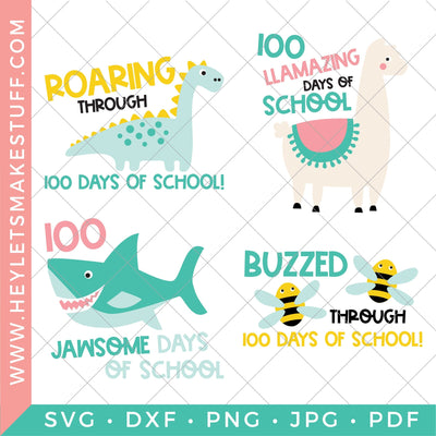 100 Days of School Animals Bundle SVG Hey Let's Make Stuff 