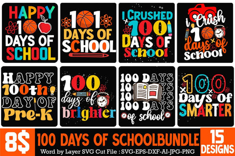 100 Days of School Bundle, Happy 100 Days of School SVG Bundle, Happy 100 Days of School Sublimation PNG Bundle , 100 Days of School SVG Bundle ,100 Days of School SVG Bundle Quotes , Funny 100 Days of School SVG Bundle SVG BlackCatsMedia 