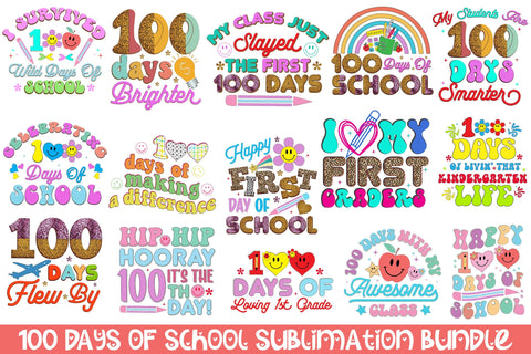 100 Days of School Bundle Sublimation Rupkotha 