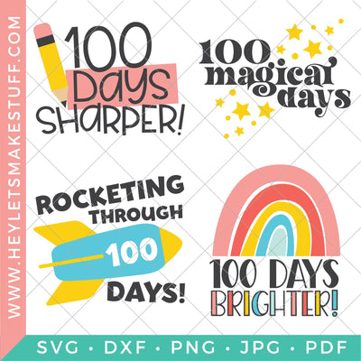 100 Days of School Bundle SVG Hey Let's Make Stuff 
