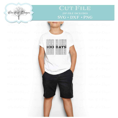 100 Days of School - Mirror-style font SVG One Oak Designs 