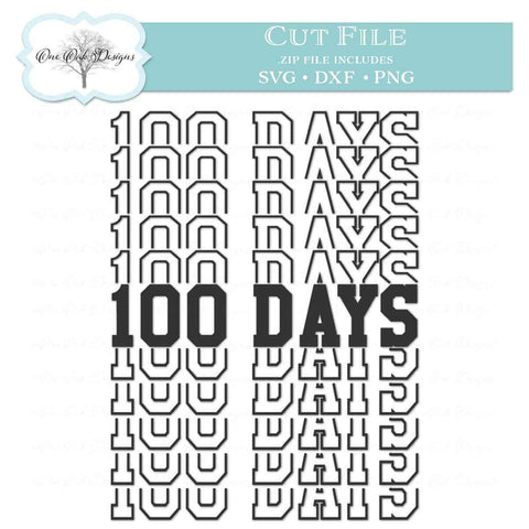 100 Days of School - Mirror-style font SVG One Oak Designs 