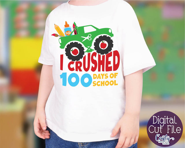 100 Days Of School, Monster Truck Svg, School Svg, Truck Svg SVG Crafty Mama Studios 