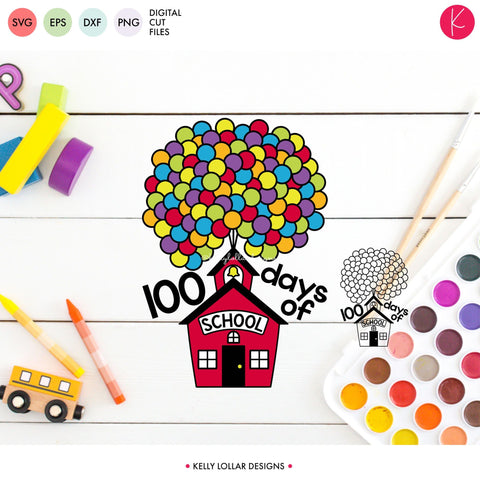 100 Days of School Schoolhouse SVG Kelly Lollar Designs 