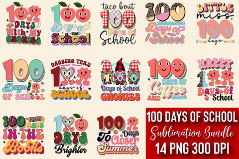 100 Days of School Sublimation Bundle Sublimation SVGArt 
