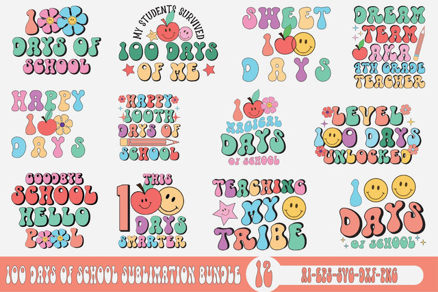 100 Days of School Sublimation Bundle SVG SVGista 
