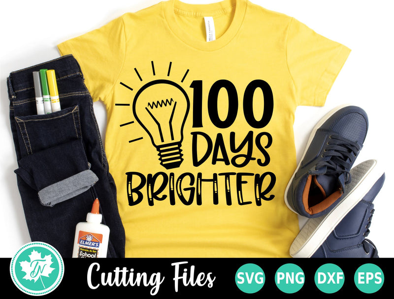 100 Days of School SVG | 100 Days Brighter SVG SVG TrueNorthImagesCA 