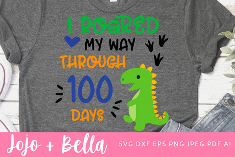 100 Days of School Svg, 100 Days Svg, 100th Day of School Svg, School Svg, Dinosaur Svg, Teacher, Svg Designs For Cricut, Sublimation Design SVG Jojo&Bella 