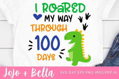 100 Days of School Svg, 100 Days Svg, 100th Day of School Svg, School Svg, Dinosaur Svg, Teacher, Svg Designs For Cricut, Sublimation Design SVG Jojo&Bella 
