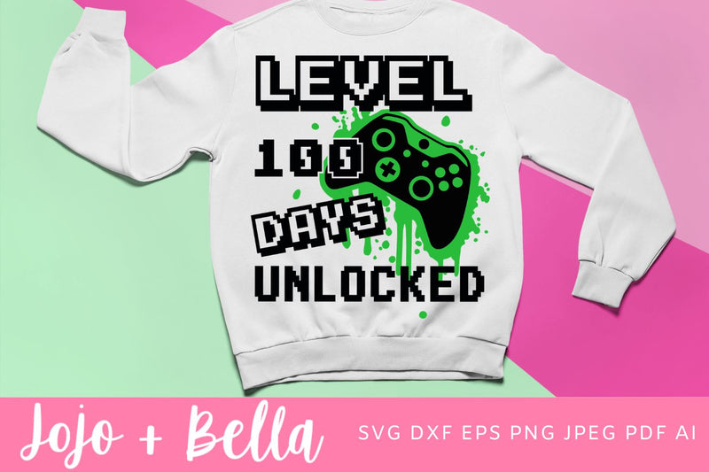 100 Days of School Svg, 100 Days Svg, 100th Day of School Svg, School Svg, Gamer Svg, Teacher, Svg Designs For Cricut, Sublimation Design SVG Jojo&Bella 