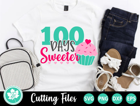 100 Days of School SVG | 100 Days Sweeter SVG TrueNorthImagesCA 