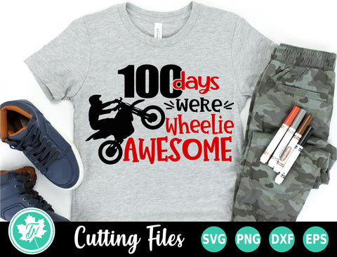 100 Days of School SVG | 100 Days Were Wheelie Awesome SVG TrueNorthImagesCA 