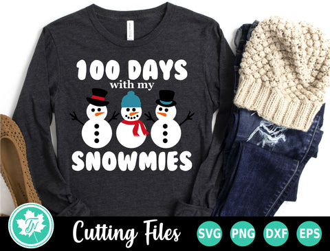 100 Days of School SVG | 100 Days with my Snowmies SVG TrueNorthImagesCA 