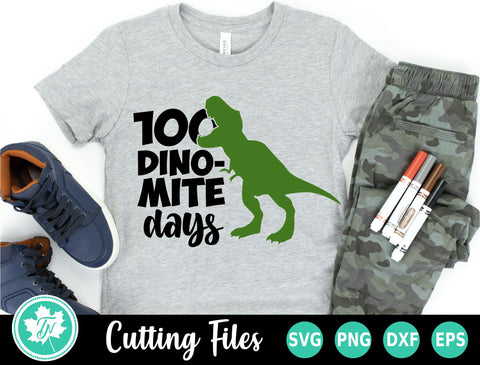 100 Days of School SVG | 100 Dino Mite Days SVG TrueNorthImagesCA 
