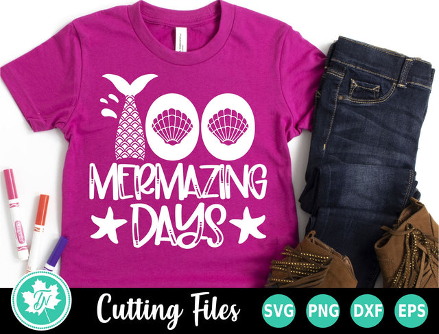 100 Days of School SVG | 100 Mermazing Days SVG TrueNorthImagesCA 