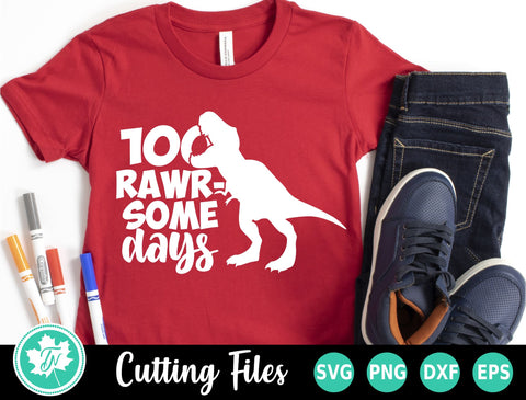 100 Days of School SVG | 100 Rawr Some Days SVG TrueNorthImagesCA 