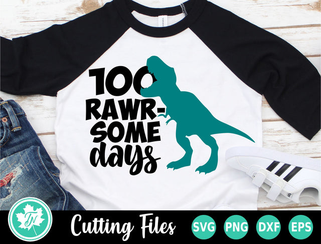 100 Days of School SVG | 100 Rawr-some Days SVG TrueNorthImagesCA 
