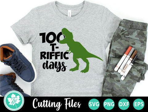 100 Days of School SVG | 100 T-Riffic Days SVG TrueNorthImagesCA 