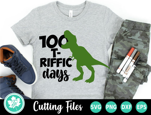 100 Days of School SVG | 100 T-riffic Days SVG TrueNorthImagesCA 