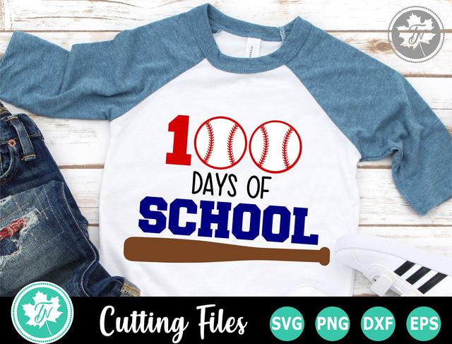 100 Days of School SVG | 100th Day SVG | Baseball SVG SVG TrueNorthImagesCA 