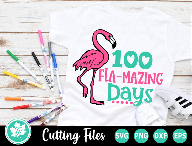 100 Days of School SVG | 100th Day SVG | Flamingo SVG TrueNorthImagesCA 