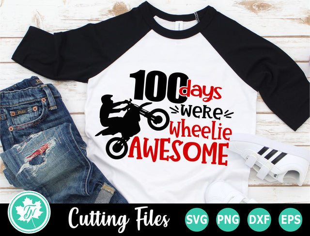 100 Days of School SVG | 100th Day SVG | Wheelie Awesome SVG TrueNorthImagesCA 