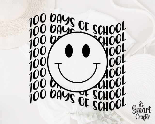 100 days of school Svg, 100th Days of School svg, Back to School svg, Happy 100 days svg, Smile svg, 100 days svg, svg for shirt, png dxf SVG Fauz 