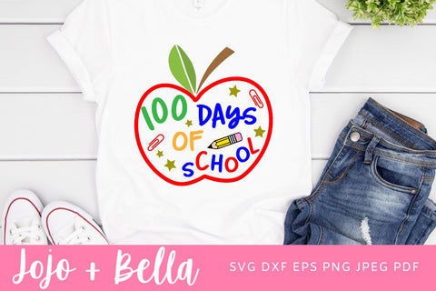 100 Days of School Svg, Apple SVG, Teacher Svg, Svg, School Svg, Kids Svg, Teacher, Svg Designs For Cricut, Sublimation Designs Downloads SVG Jojo&Bella 