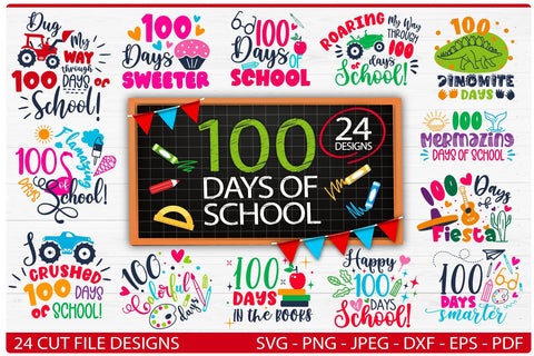 100 Days of School SVG Bundle For Teachers and Students SVG TatiStudio 