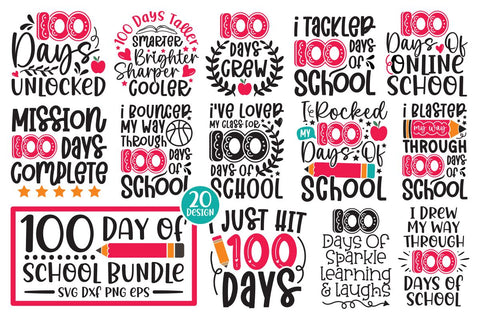 100 days of school SVG Bundle SVG md faruk hossain 